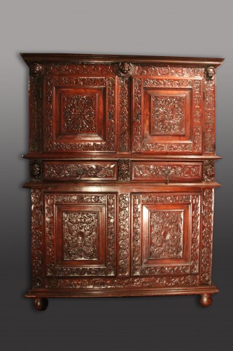 Furniture  - French Second Renaissance red walnut cabinet