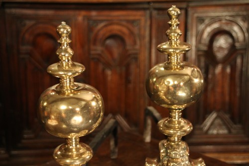 17th century - Pair of andirons