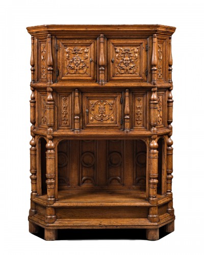 Renaissance Cabinet with a scroll and candelabra decor