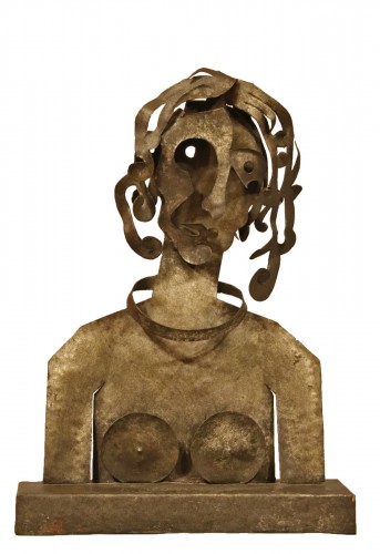 Woman, cutted iron sculpture by Blasco-Ferrer