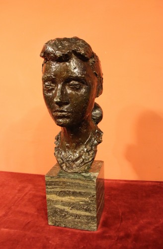 Portrait de femme - Albert Leclerc (1906 – 1975) - Sculpture Style 