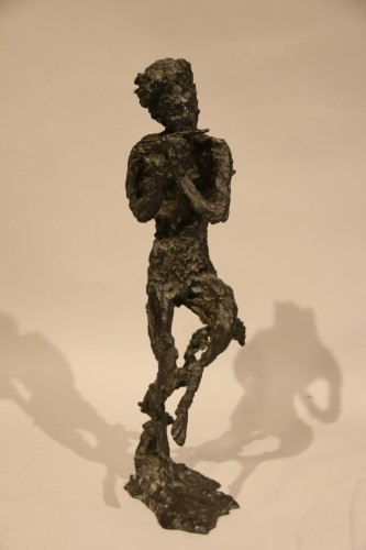 Faune jouant de la flûte ou Satyre - Edmond Moirignot (1913-2002) - Sculpture Style Années 50-60