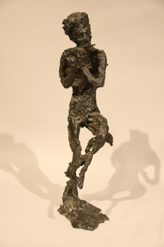 Faun playing the flute or Satyr  - Edmond Moirignot  (1913-2002) - 