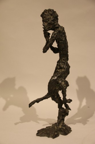 20th century - Faun playing the flute or Satyr  - Edmond Moirignot  (1913-2002)