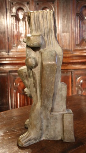 20th century - Woman with a bird, monogrammed WM dated 1931