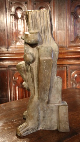 XXe siècle - Femme à l'oiseau, monogrammée WM et daté de 1931