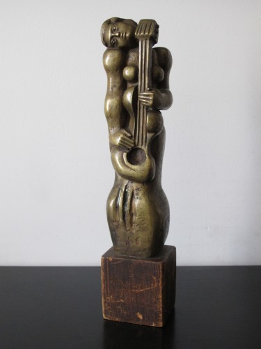 Woman with Guitar - Sculpture Style 