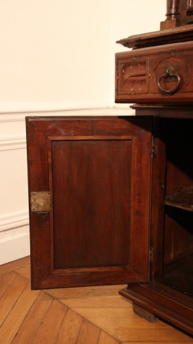 Renaissance - Red walnut Renaissance two-bodies cabinet