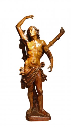 Bois sculpté représentant Saint Sébastien