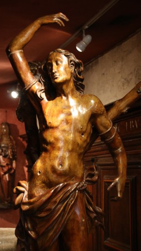 Sculpture  - Carved wood Saint Sebastian