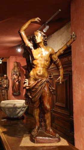 Carved wood Saint Sebastian - 