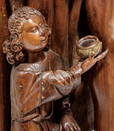 Wood Figure Of Saint Roch - Sculpture Style Renaissance