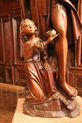 XVIe siècle et avant - Sculpture en ronde bosse représentant Saint Roch