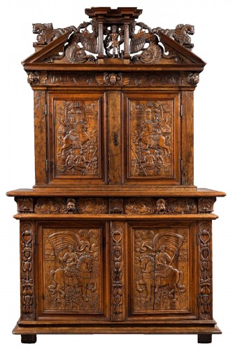 Cabinet with knights carvings