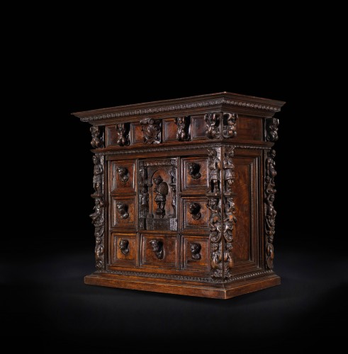 Petit cabinet de table italien appelé “stipo” - Mobilier Style Renaissance