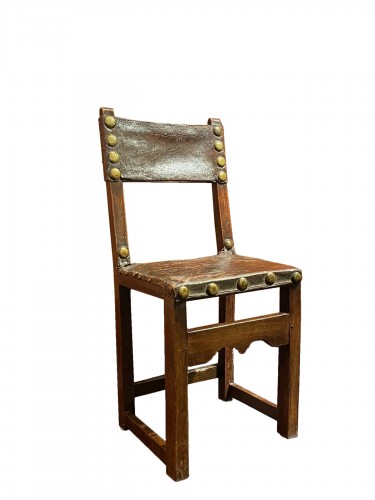 Set of six chairs with studded back