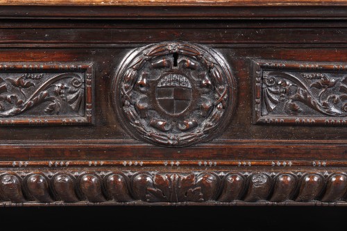 Furniture  - A tuscan Renaissance carved dark walnut cassone