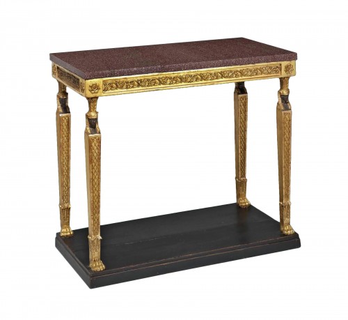 Gustavian Console, Porphyry And Gilt Wood,  By J. Frisk