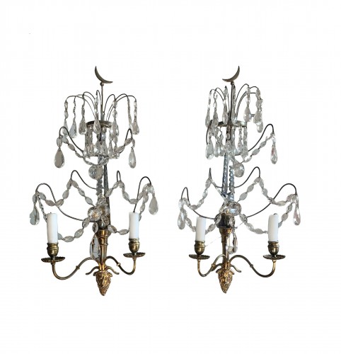 Pair of Gustavian Sconces, Sweden , 19th cent. 