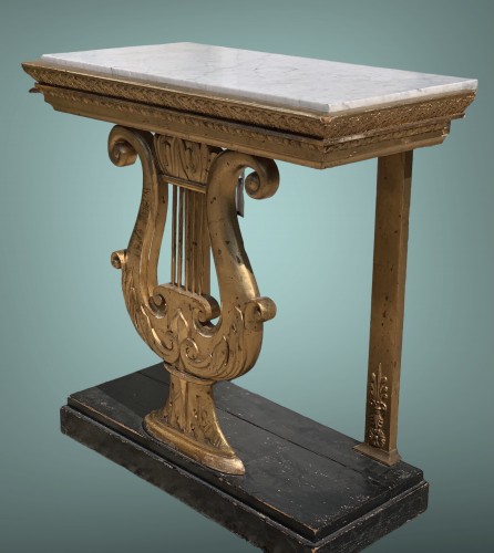 Console Lyre, Empire suédois vers 1830 - Galerie Golovanoff