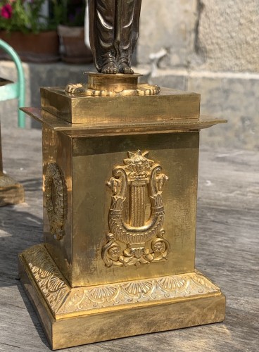 A Pair of Candelabras on Cariatides, Sweeden circa 1820-30 - Restauration - Charles X