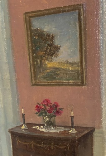 Window’s Light In A Pink Interior -  Wilhelm Henriksen (1880-1964) - 