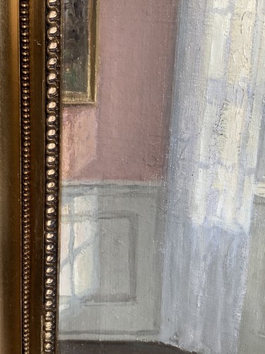 20th century - Window’s Light In A Pink Interior -  Wilhelm Henriksen (1880-1964)