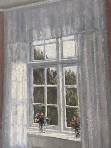 Lumière de la Fenêtre dans un Intérieur Rose - Wilhelm Henriksen (1880-1964) - Art Déco
