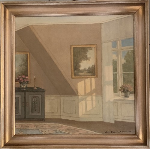 Interior Study  Under Summer Light - Wilhelm Henriksen (1880-1964) - Paintings & Drawings Style Art Déco