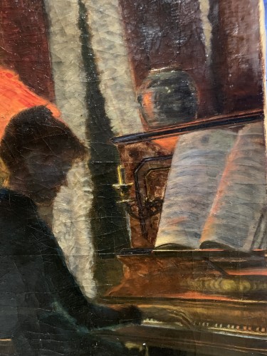 La leçon de piano - Albert Wang, 1892 - Tableaux et dessins Style Art nouveau
