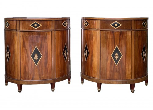 Pair of  Half-round Cabinets, Sweden or Russia, circa 1840