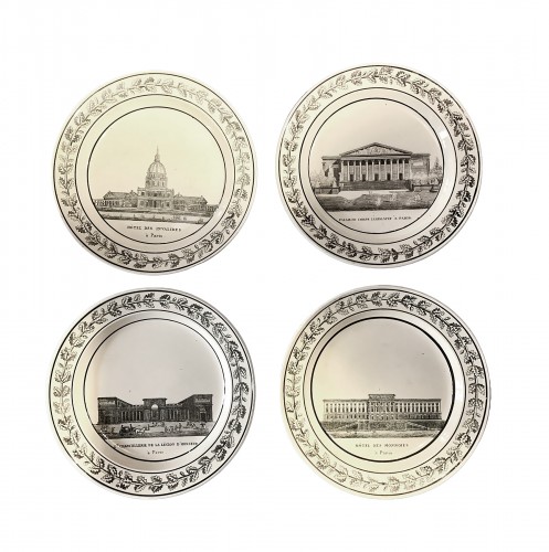 Paris Monuments , Set of 10 plates Creil et Montereau or Wedgwood. 