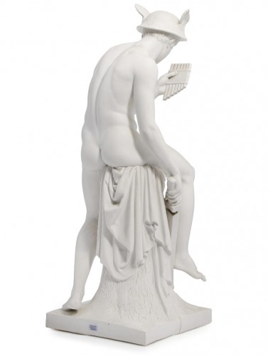 Porcelain & Faience  - Mercury about to kill Arcos, large Bisque figure after Thorvaldsen