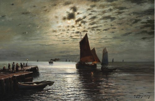 Full Moon Over The Sea, Max Von Othegraven (1860-1924)