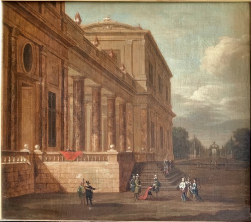 Perspective of aClassical Palace in Noble company, attributed to J. F. Saeys