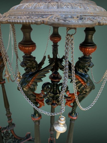 Pair Of Cast Iron Stands, Neo-pompeian Decor, Napoleon III Period - Furniture Style Napoléon III