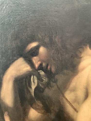 “Saint John the Baptiste” in suite of Caravaggio, Napoli or Rom, circa 1620 - 