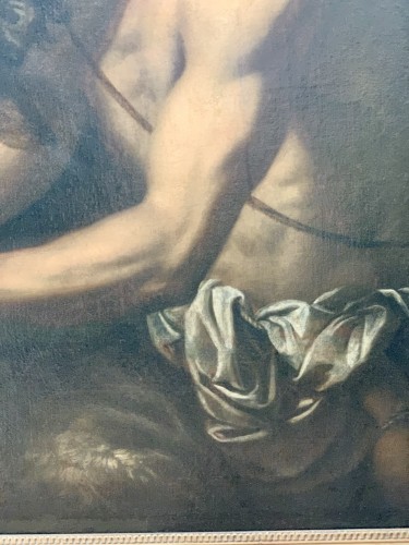 “Saint John the Baptiste” in suite of Caravaggio, Napoli or Rom, circa 1620 - Louis XIII