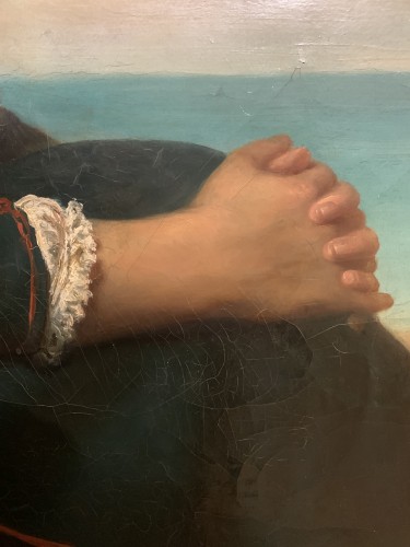 “Italian Reverie” Young Girl in aLandscape Signed Carl Wah - 