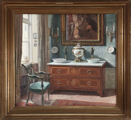 View of a Rich Sunlight Interior - Robert Panitzsch,1926 - Paintings & Drawings Style Art nouveau