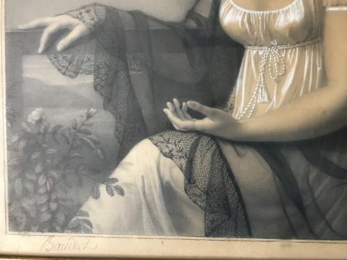 Une Merveilleuse du Directoire signé François Boudiot - Tableaux et dessins Style Directoire