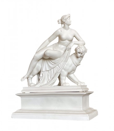 « Ariane on Her Panther,” After Dannecker, Gustavsberg Biscuit Porcelain, o
