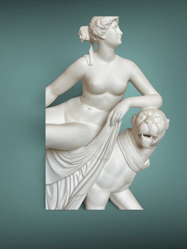 Porcelain & Faience  - « Ariane on Her Panther,” After Dannecker, Gustavsberg Biscuit Porcelain, o