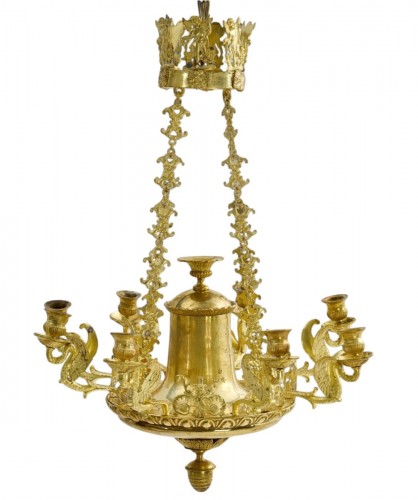 Chandelier Swan Motifs, SwedenMid-19th century