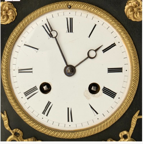 19th century - Gilded Bronze and Patina Clock, Signed Baschet-Baullier, Restoration Period