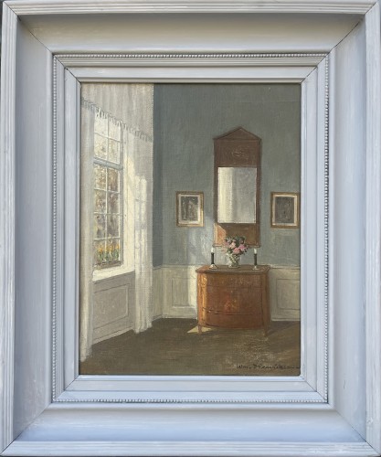 Couple de Vues d’Intérieur Danois, Wilhelm Henriksen (1880-1964) circa 1915 - Tableaux et dessins Style 