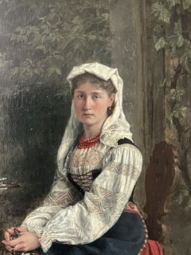 Paintings & Drawings  - An Italian Girl 1881, Pieter Alardus Haaxman (1814-1887)
