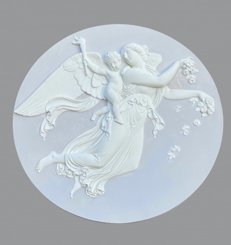 Day and Night, pair of monumental Plaster Medallions after B. Thorvaldsen - Decorative Objects Style 