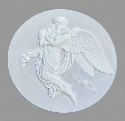 Decorative Objects  - Day and Night, pair of monumental Plaster Medallions after B. Thorvaldsen