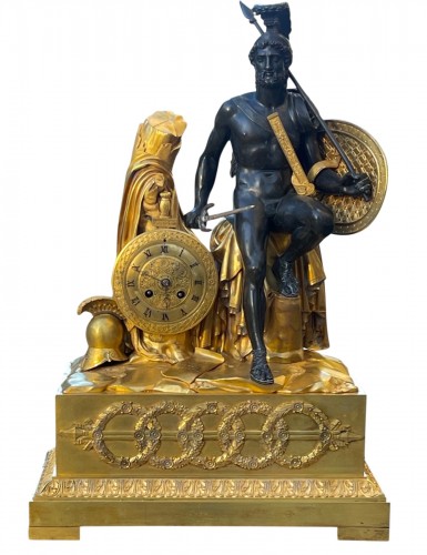 Pendule Philhellénique, Leonidas à la Bataille des Termopyles d’après J.L.David